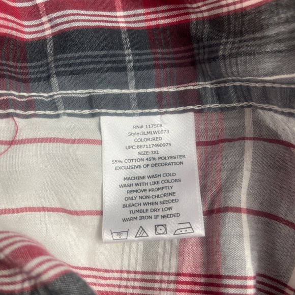 Levis XXXL Plaid Long‎ Sleeve Pearl Snaps Cotton/Poly Mens's (See Description) - Picture 5 of 7